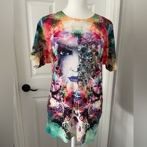 Sublimation-T Colorful Graphic Women's T-Shirt, Size S